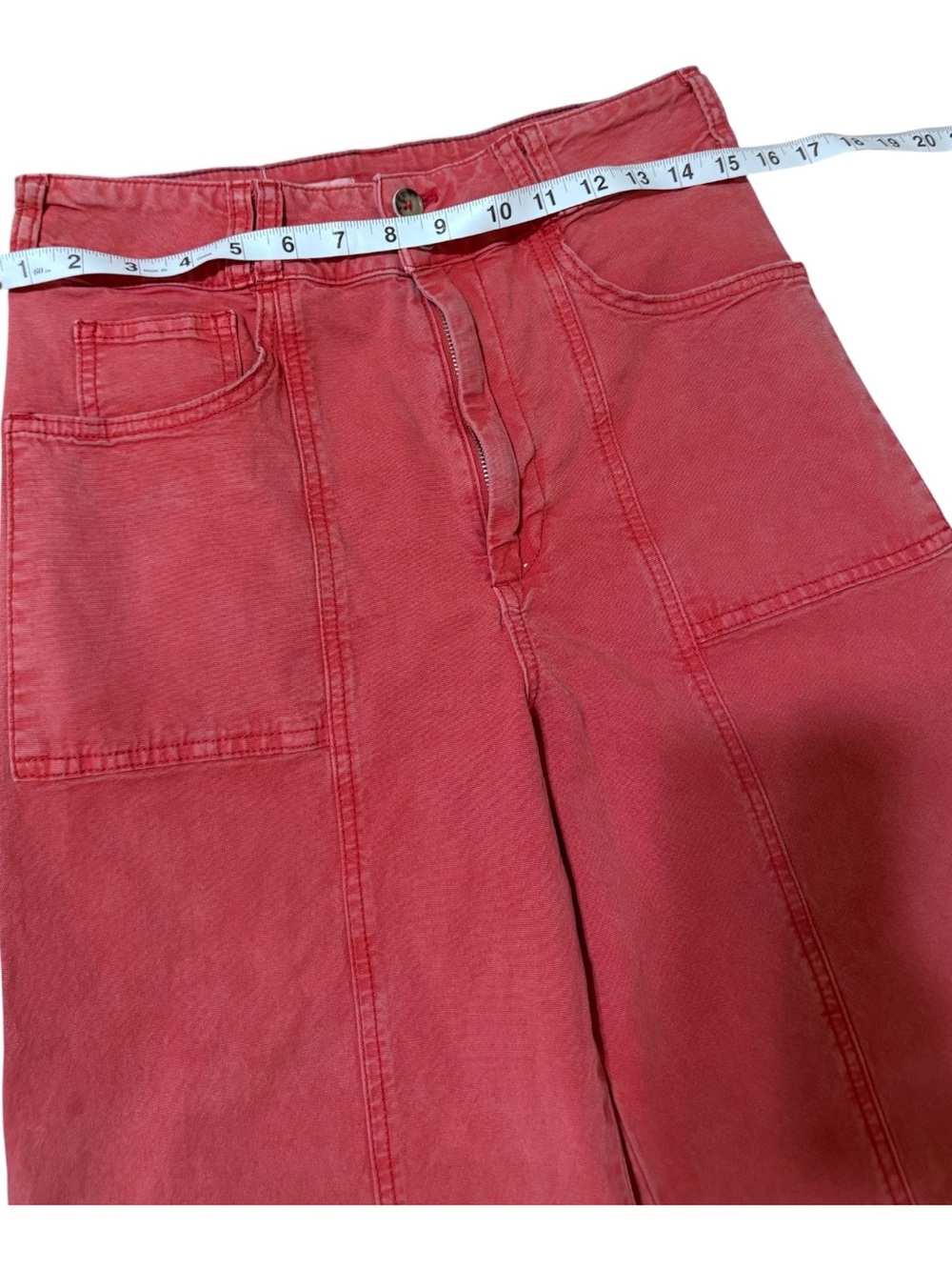 Pilcro High-Rise Wide-Leg Jeans in red - Picture 3 of 7